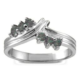 Grooved Collage 3-8 Stones Ring