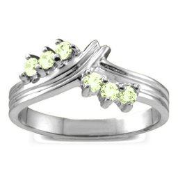 Grooved Collage 3-8 Stones Ring