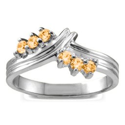 Grooved Collage 3-8 Stones Ring