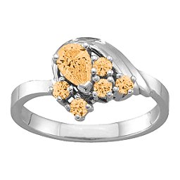 3-9 Stones Swan Ring