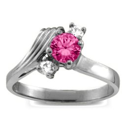 Grooved Wave 2-9 Gemstones Ring