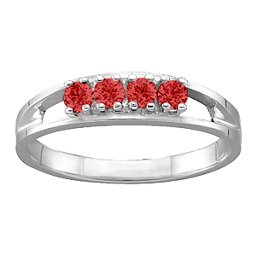 Classic Round Gemstone Ring