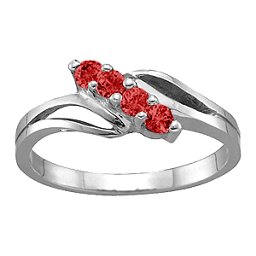 Diagonal Gemstone Branch Ring