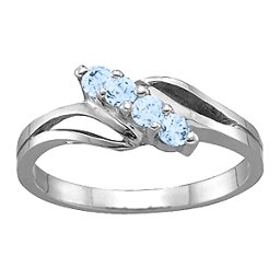 Diagonal Gemstone Branch Ring