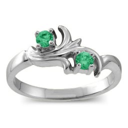 "Nouveau" Flame 2-6 Gemstones Ring