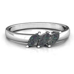 Grand Marquise Trio Ring in 925 Sterling Silver