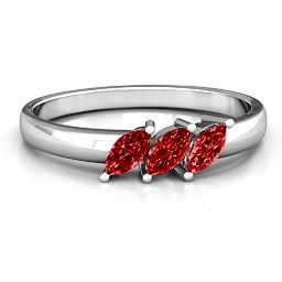Grand Marquise Trio Ring in 925 Sterling Silver