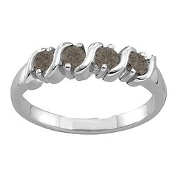 2-6 Gemstones S-Curve Ring in 925 Sterling Silver