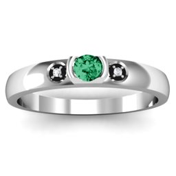 Open Bezel Cut Ring with Accents Stones