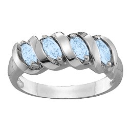 2-6 Marquise Spiral Ring