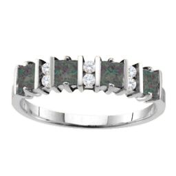 "Echo" 2-6 Princess Cut Stones Ring With Accents
