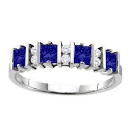 "Echo" 2-6 Princess Cut Stones Ring With Accents
