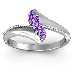 Trois Marquise and Studded Ring