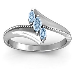 Trois Marquise and Studded Ring