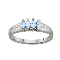 3-6 Marquise Ring With Channel Set Accents