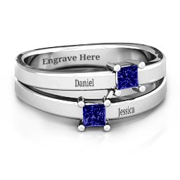 Double Princess Cut Ring