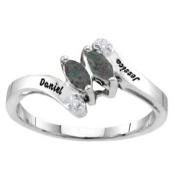 "Phantasie" Marquise Bypass Ring