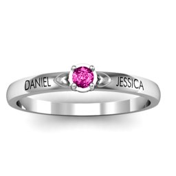 Heart Surrounded Solitaire Ring