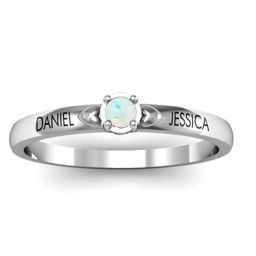 Heart Surrounded Solitaire Ring