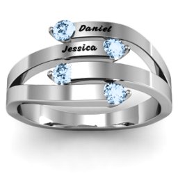 "Connection" Interwoven Stones Ring