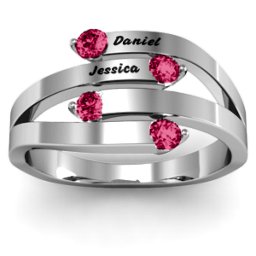 "Connection" Interwoven Stones Ring