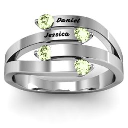 "Connection" Interwoven Stones Ring