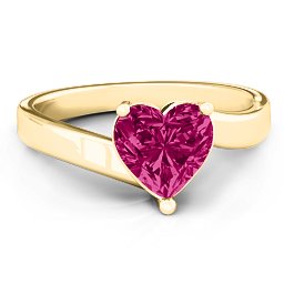 "Passion" Large Heart Solitaire Ring