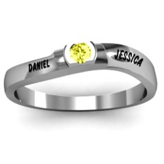 Open Bezel Set Swirl Ring