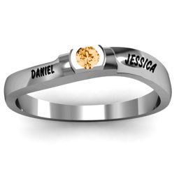 Open Bezel Set Swirl Ring