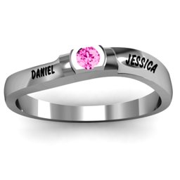 Open Bezel Set Swirl Ring