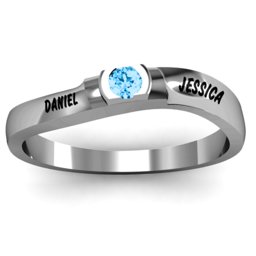 Open Bezel Set Swirl Ring