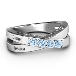 Across My Heart 4-Stone Ring in 925 Sterling Silver