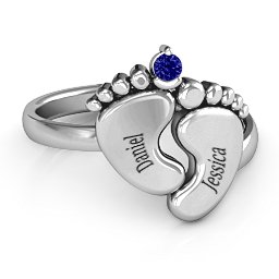 Toe-tally In Love Engravable Birthstone Footprint Ring