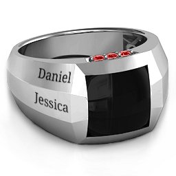 Engravable Statement 6-Stone Men's Ring