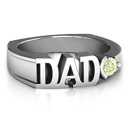 Greatest Dad Birthstone Men's Ring in 925 Sterling Silver