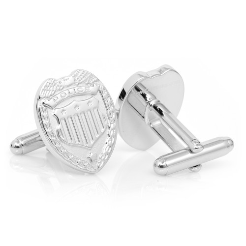 Silver Police Badge Cufflinks