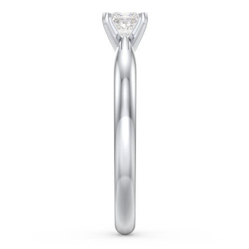 1/4 ct. Princess Gemstone Engagement Ring with Tapered Band – Sterling Silver with White Premium Zirconia