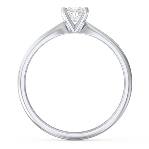 1/4 ct. Princess Gemstone Engagement Ring with Tapered Band – Sterling Silver with White Premium Zirconia