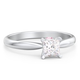 1/2 ct. Princess Gemstone Peek-A-Boo Engagement Ring with Tapered Band