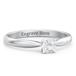 1/4 ct. Round Gemstone Engagement Ring with Tapered Band