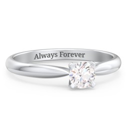 1/3 ct. Round Gemstone Engagement Ring with Tapered Band