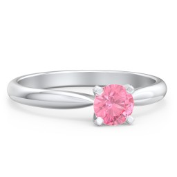 1/2 ct. Round Gemstone Engagement Ring with Tapered Band