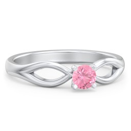 1/4 ct. Round Gemstone Split Engagement Ring