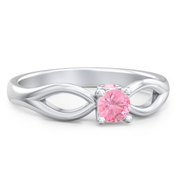 1/4 ct. Round Gemstone Split Peek-A-Boo Engagement Ring