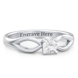 1/4 ct. Round Gemstone Split Peek-A-Boo Engagement Ring