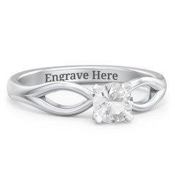 1/2 ct. Round Gemstone Split Engagement Ring