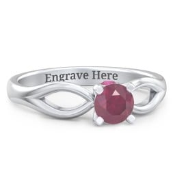 1/2 ct. Round Gemstone Split Peek-A-Boo Engagement Ring