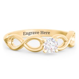 1/4 ct. Round Gemstone Infinity Engagement Ring