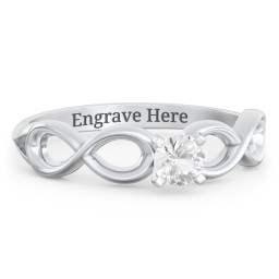 1/4 ct. Round Gemstone Infinity Engagement Ring
