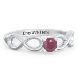 1/4 ct. Round Gemstone Infinity Engagement Ring